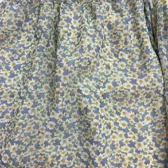 Louna Womens Size Medium Blue Daisy Polyester Blouse Rayon Lining Cottagecore - Picture 2 of 14